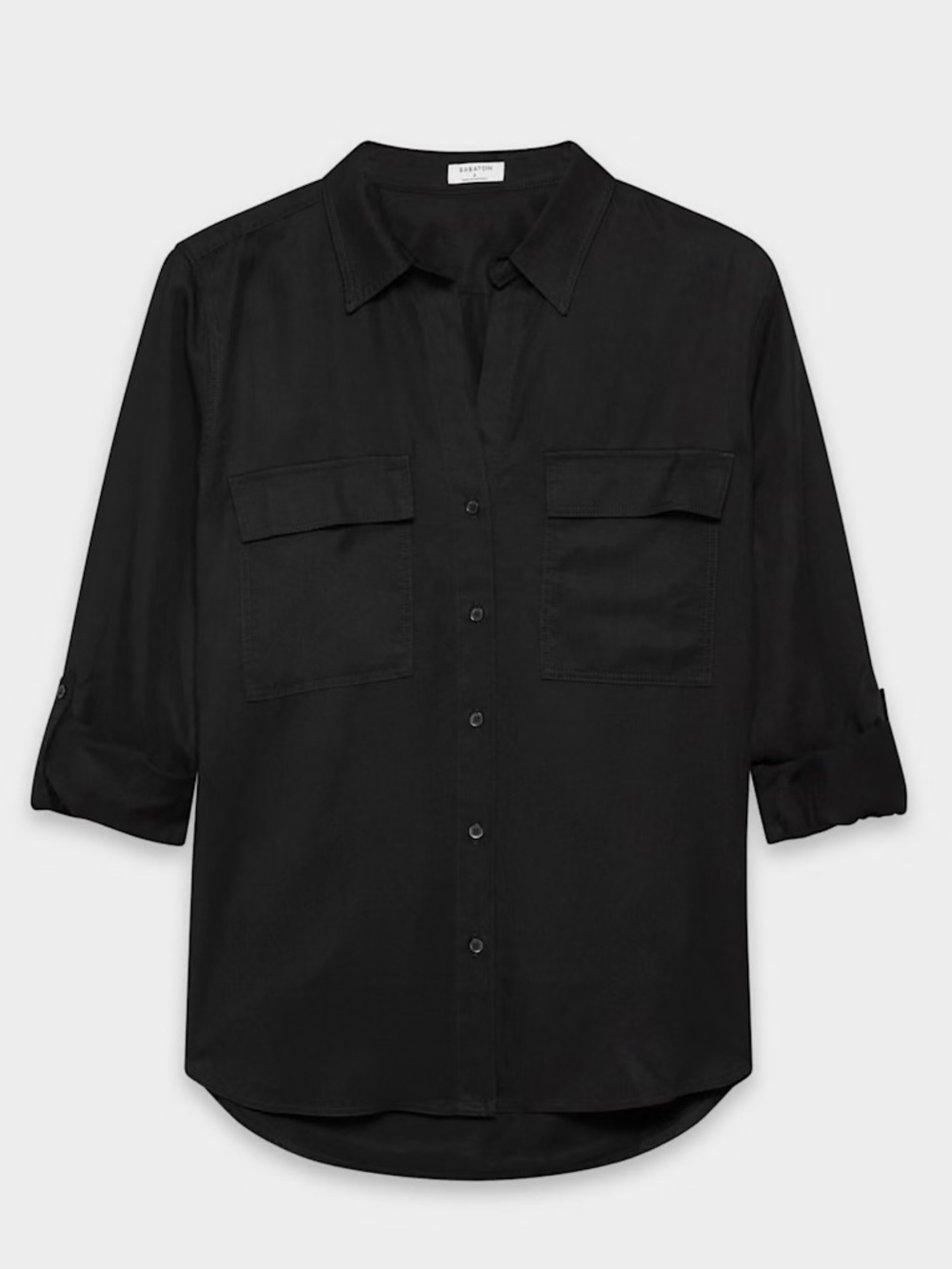 Babaton Aritzia Utility Shirt Relaxed drapey twill button-up shirt Black
